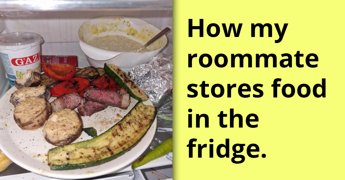 Roommate's HalfHearted Way Of Storing Food In The Fridge Draws Mix