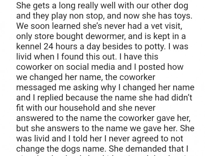 The OP posted how they changed the dog's name