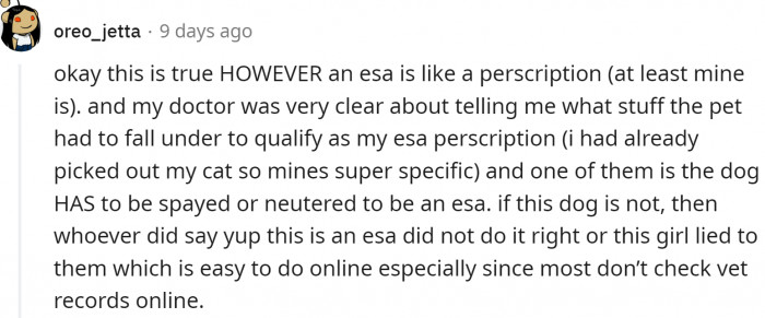 ESA is like a prescription