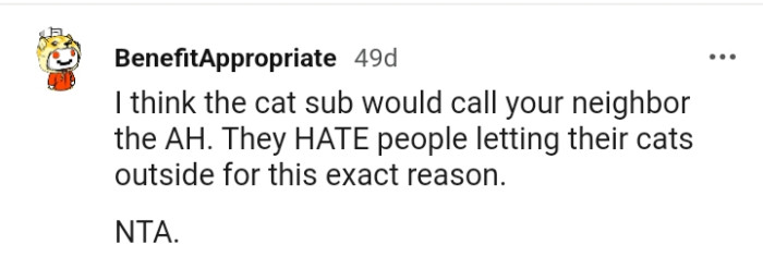 The cat sub hate people letting their cats out