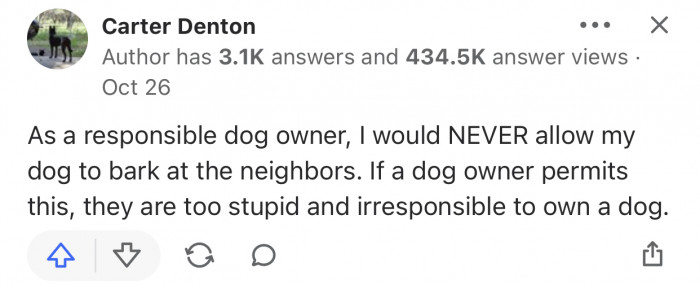 Any responsible dog owner should not allow it to happen.