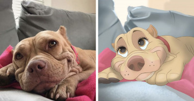 Dutch Artist Puts A Disney-Inspired Spin On Pet Portraits With Stunning Results