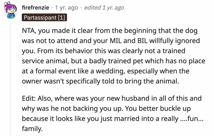 OP made her boundaries clear, but they chose to ignore them. Her husband could have at least supported his new wife when she was standing up for herself.