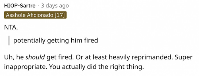 You actually did the right thing