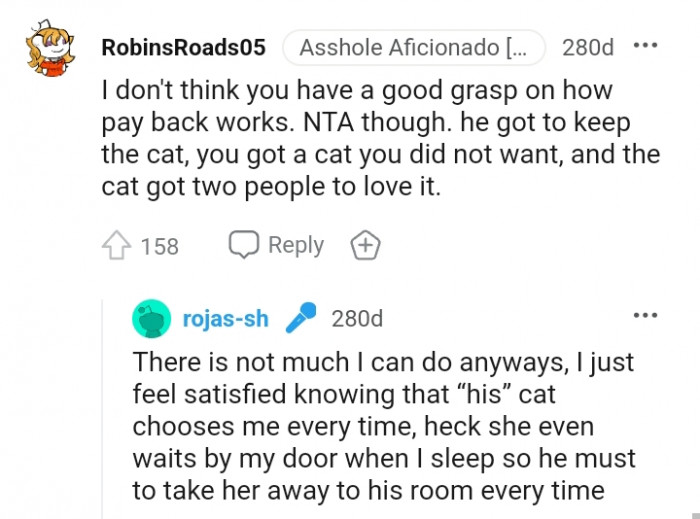 The cat ultimately got two people who love it
