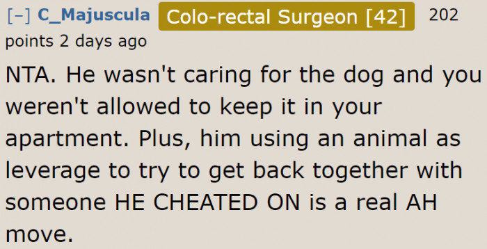 Why does he need leverage when he already has a girlfriend?