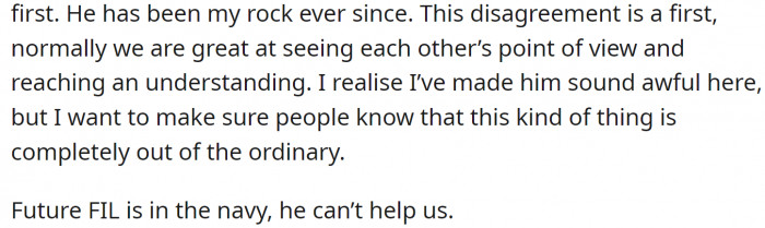 This is their first disagreement, as they usually see each other's point of view and reach understanding quickly.