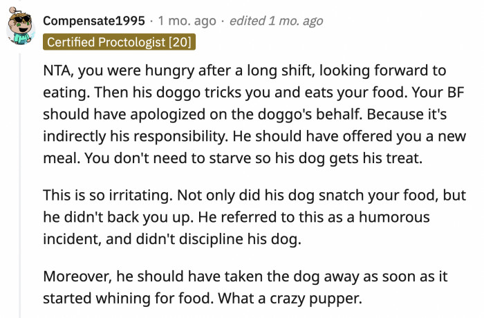 OP's boyfriend should have apologized for what happened instead of dismissing OP's feelings