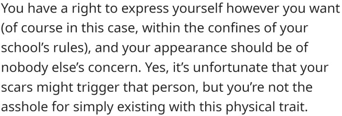 OP is not the a-hole for simply existing with this physical trait.