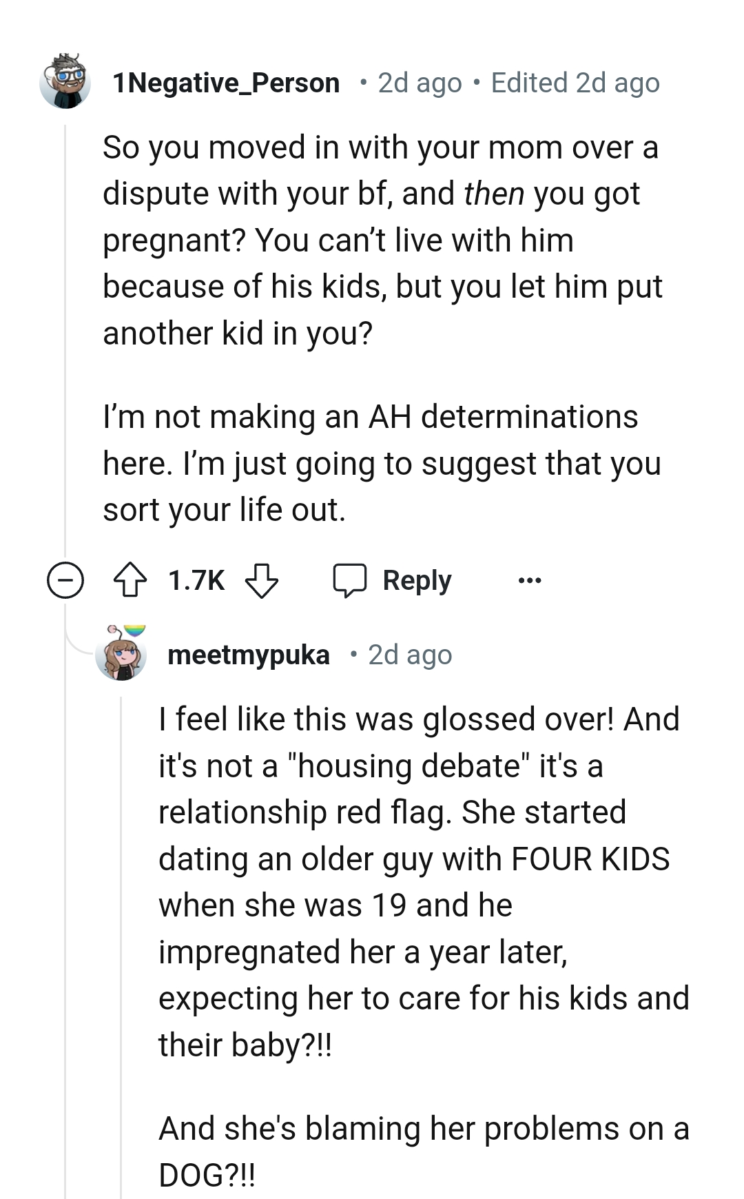 It's not a housing debate but a relationship red flag