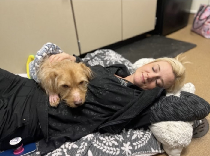 Travolta looks extremely cozy huddled up to the good doctor