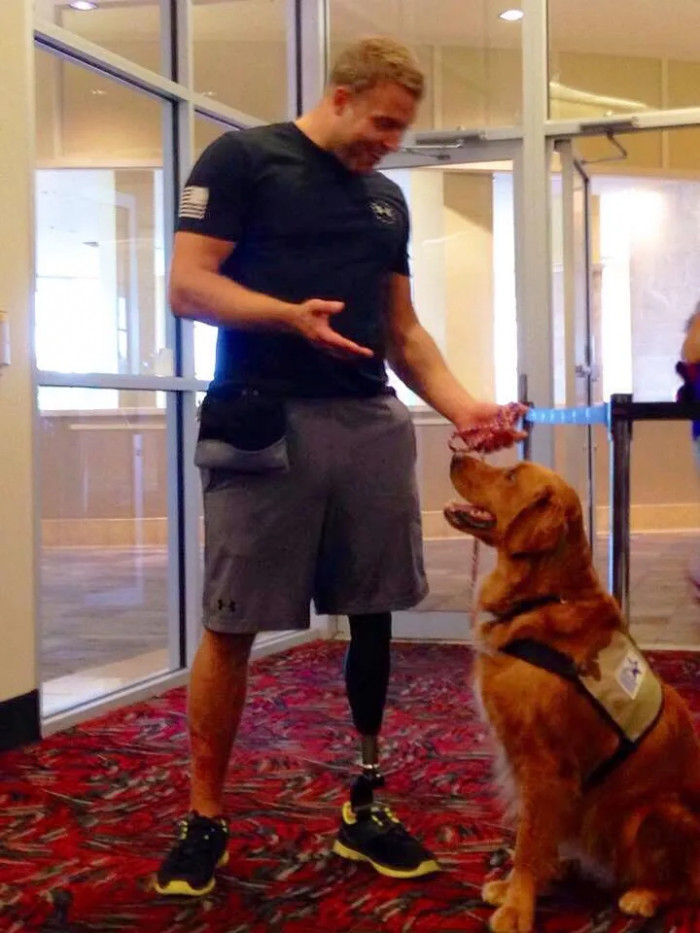Veteran Justin Lansford and service dog Gabe have first met back in 2012