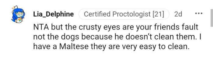 The crusty eyes are your friend's fault