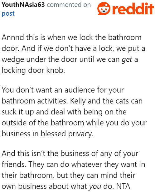 The friends should stay out of this. It's not their place to have a say about the OP's boundaries.