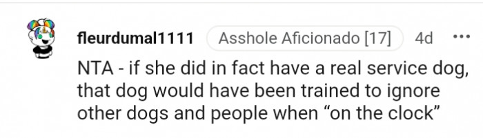 2. She Did Have a Real Service Dog