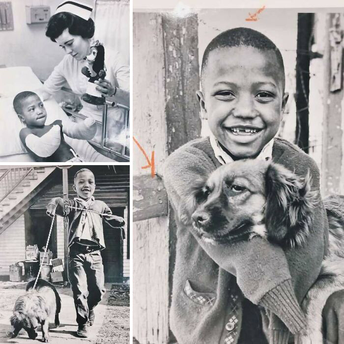 "James 'Bucky' Allen Welch, a seven-year-old boy who became known internationally in 1964 after he lost both his arms while trying to save his four-month-old puppy, Smoky, from being hit by a train."