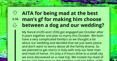 Best Man Will Miss Best Friend's Wedding Because His Girlfriend Threatens to Break Up If He Leaves Her Alone with Their Hypothetical Dog
