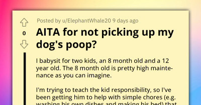 Babysitter Claims To Be Teaching A 12-Year-Old Responsibilities By Picking Up Her Dogs' Poop, Gets Thoroughly Roasted