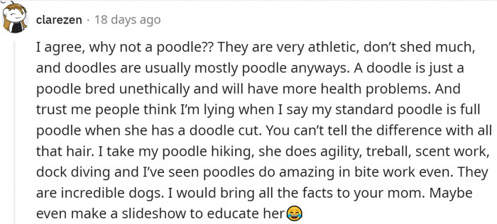 People support Poodles.