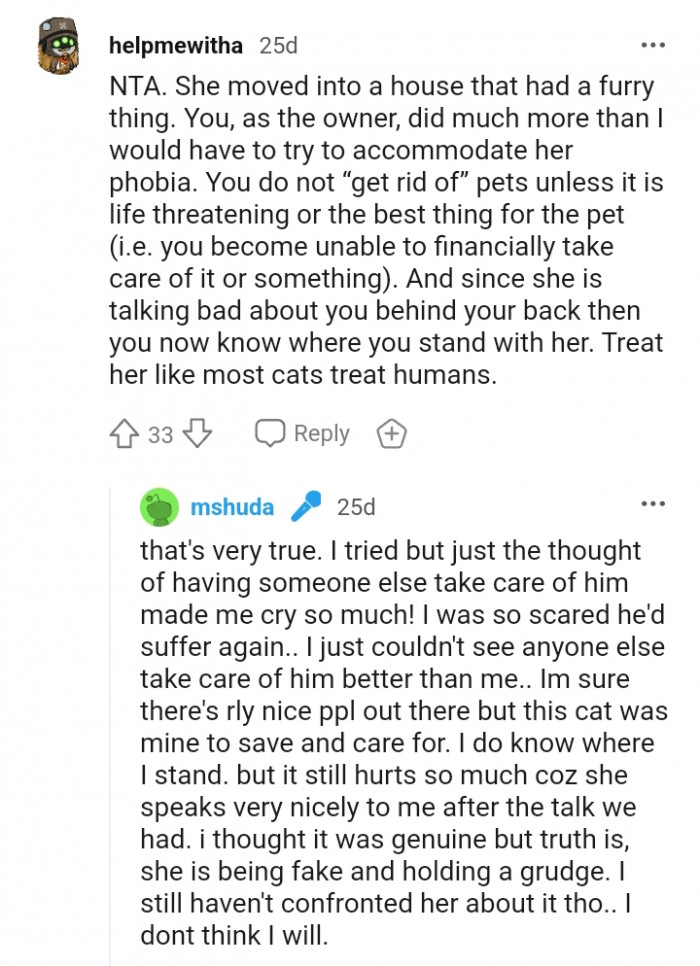 She is talking badly about you behind your back.