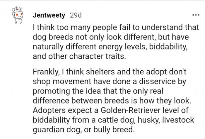 Dog breeds have naturally different energy levels