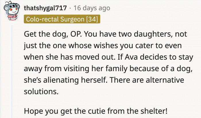 A piece of advice from one of the Redditors that makes sense