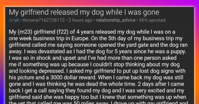 Man Goes On Business Trip And His Girlfriend Purposely Lets His Beloved Dog Out Into The Wild