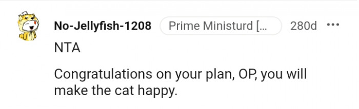 The OP makes the cat happy