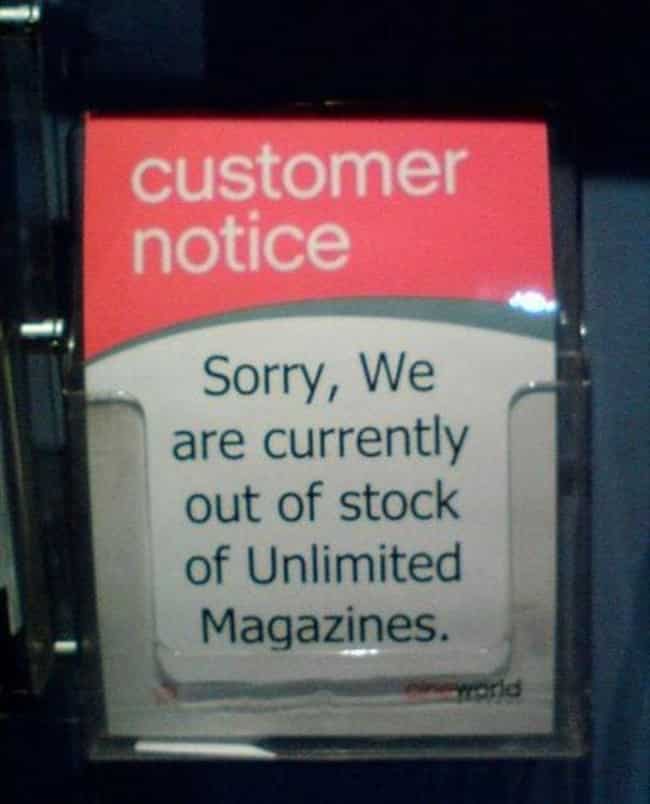 Unlimited out of stock