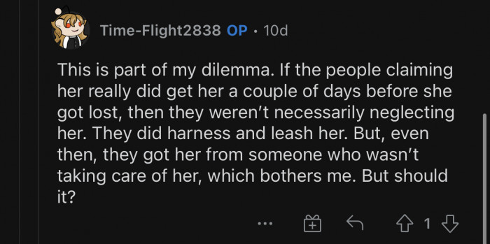 The dog wasn't necessarily neglected according to the available proof. But the story is still a little off.