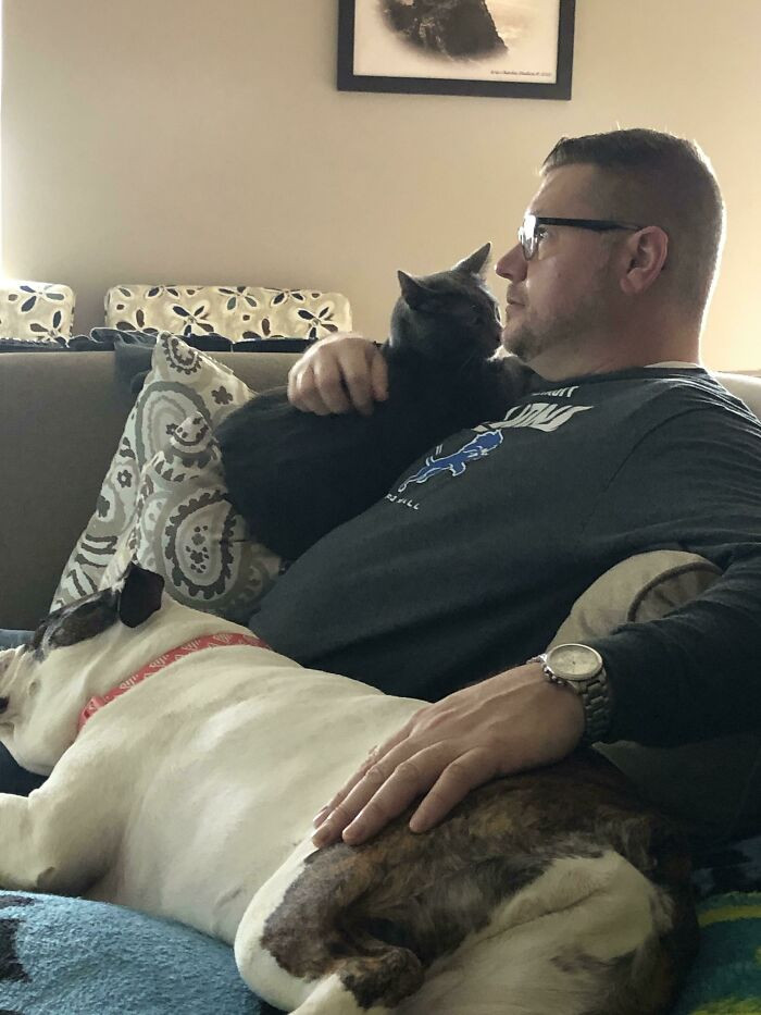 "Step-Dad With The Cat And Dog We Absolutely Were Never Getting"
