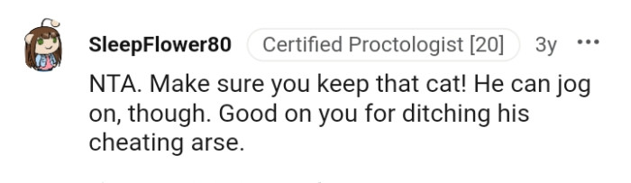 Good on you for ditching his cheating self