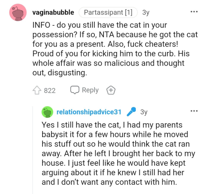 Proud of you for kicking him to the curb