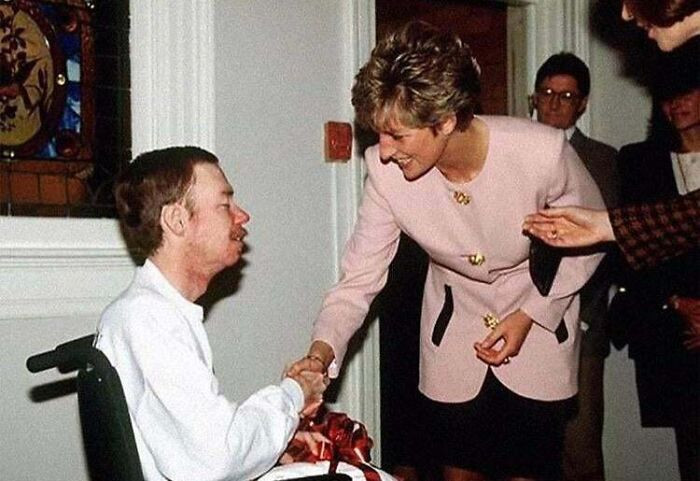 14. Princess Diana meeting an Aids patient in 1991