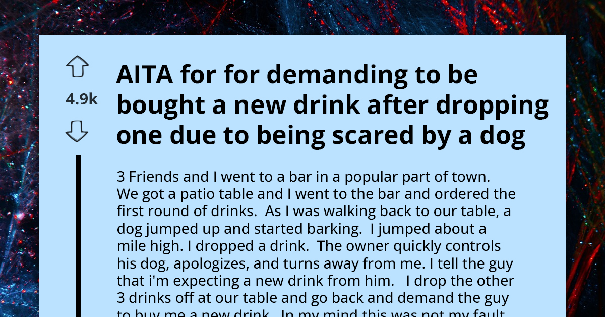 Fun Outing Turns Sour As Owner's Dog Scared Customer And Made Him Drop Drink