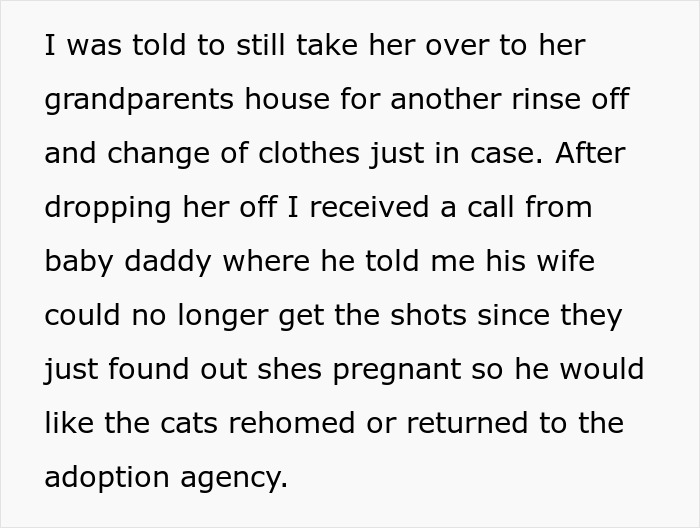 He would like the cats rehomed