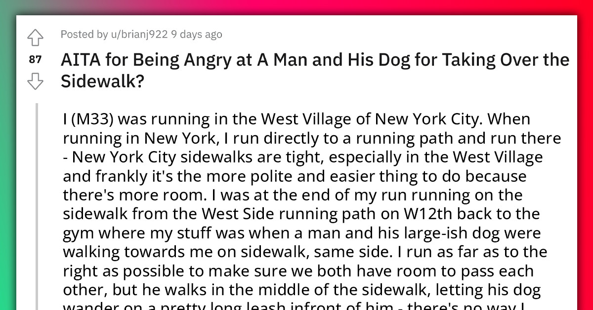 Redditor Angry At Man After His Dog Started Licking Him Randomly While He Was Jogging