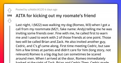 Fur Parent Kicks Out Roommate's Friend After He Harrases Their Dog