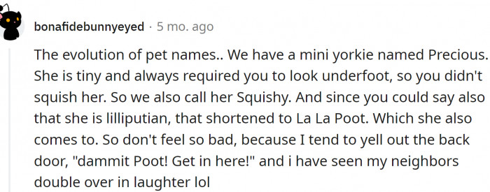 The evolution of pet names - From Precious to La La Poot