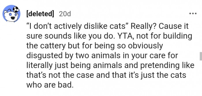 It's just the cats who are bad