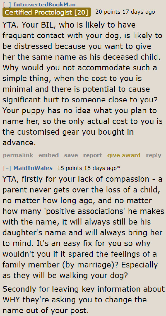 She Needs to Practice Compassion. Naming the Dog Emma, Especially Since She Knows Her BIL's History Behind the Name, Is So Heartless.