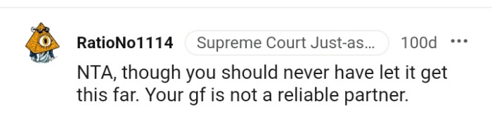 Your GF is not a reliable partner