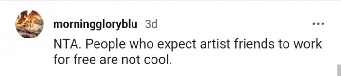 Expecting artist friends to work for free