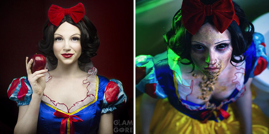 9. Snow White Before And After The Poisoned Apple