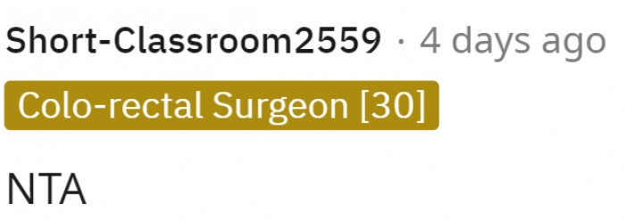 This person left it simple and only stated their response in the situation.