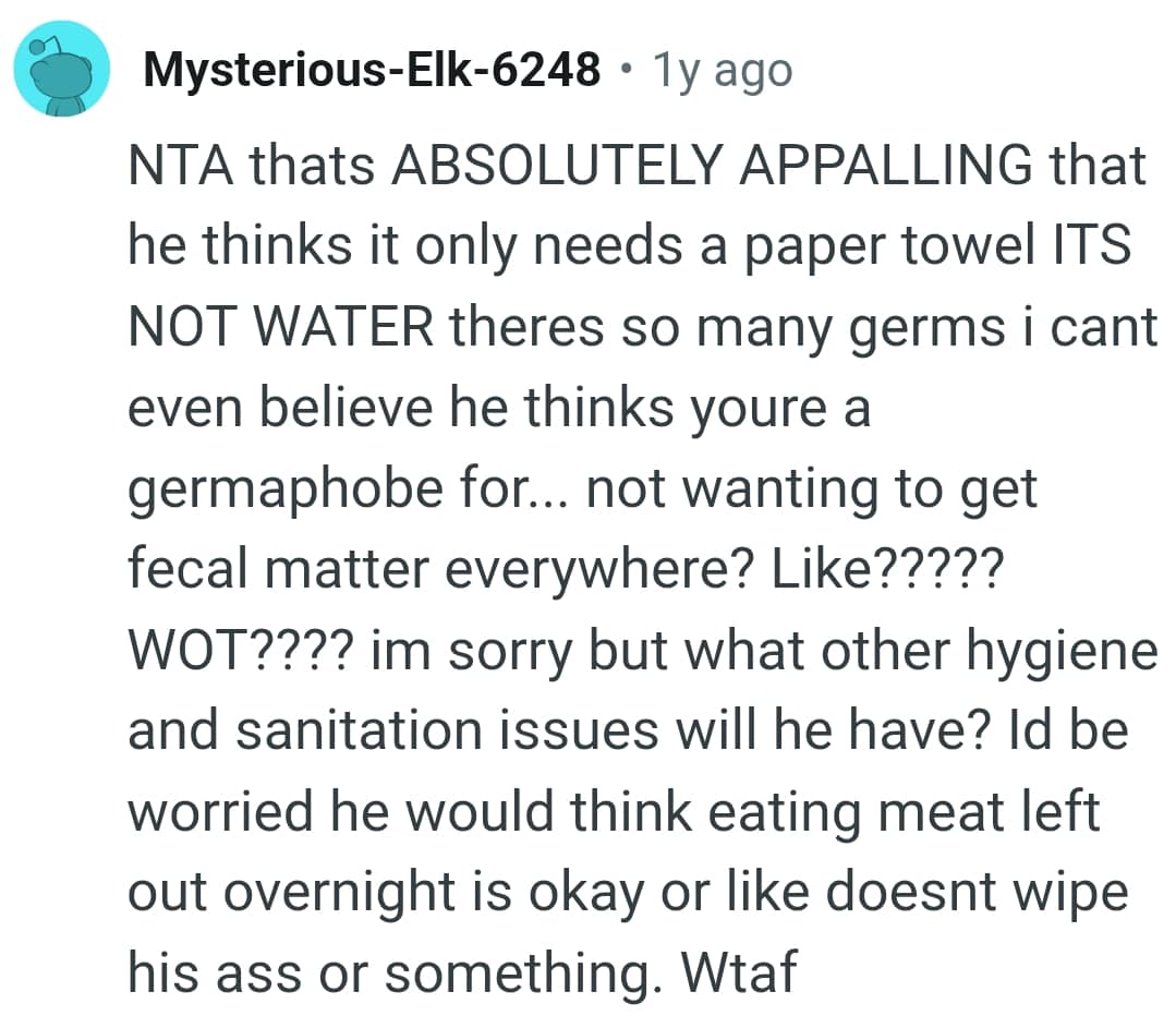 It's appalling he thinks that way.