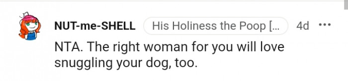 When you get the right woman, then...