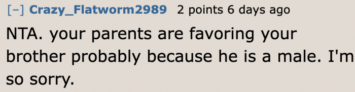 This redditor smells favoritism.