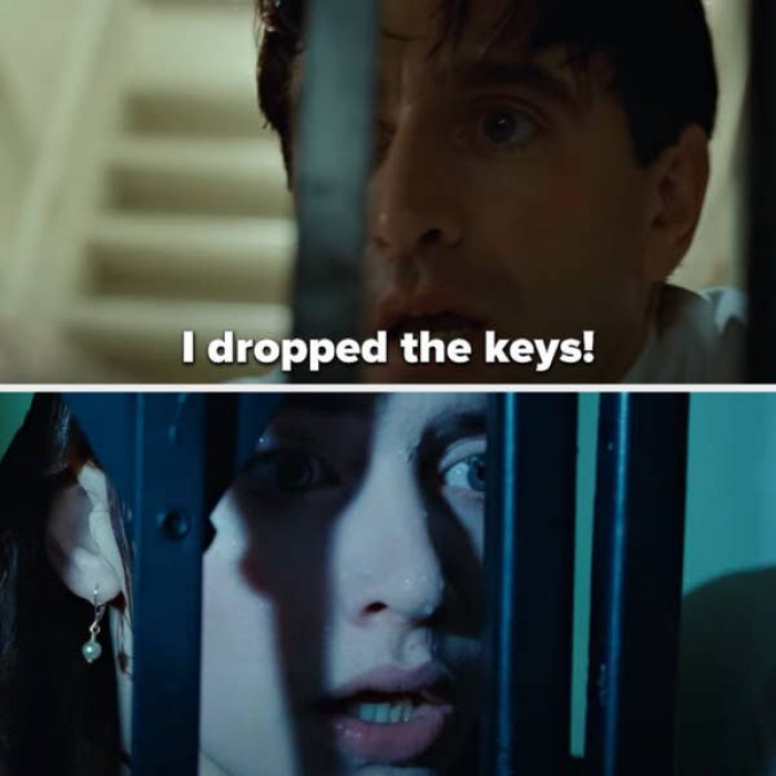 23. Basically anything in Titanic once the ship begins to sink, but notably when Jack and Rose are attempting to get through a gate and the man assisting them drops the keys: