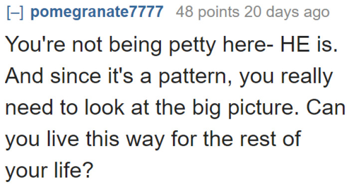 Things won't change for the better for the OP. Her partner will keep breaking promises, and she'll have to deal with it repeatedly.